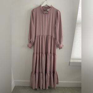 EUC Dainty Jewells Blush Pink Tiered Maxi Dress Windsor Wishes